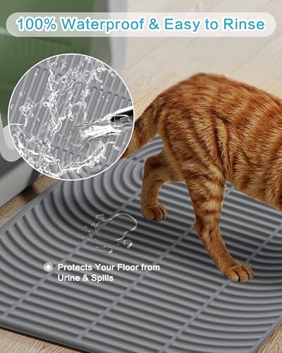 Extra Large Cat Litter Mat XL, 47" x 35", Silicone Waterproof - Image 3