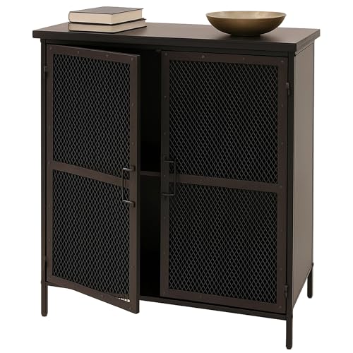 Mendler Apothekerkommode HWC-O79, Schrank Highboard Staufächer, Vintage Shabby-Look 94x80x35cm, Metalloptik