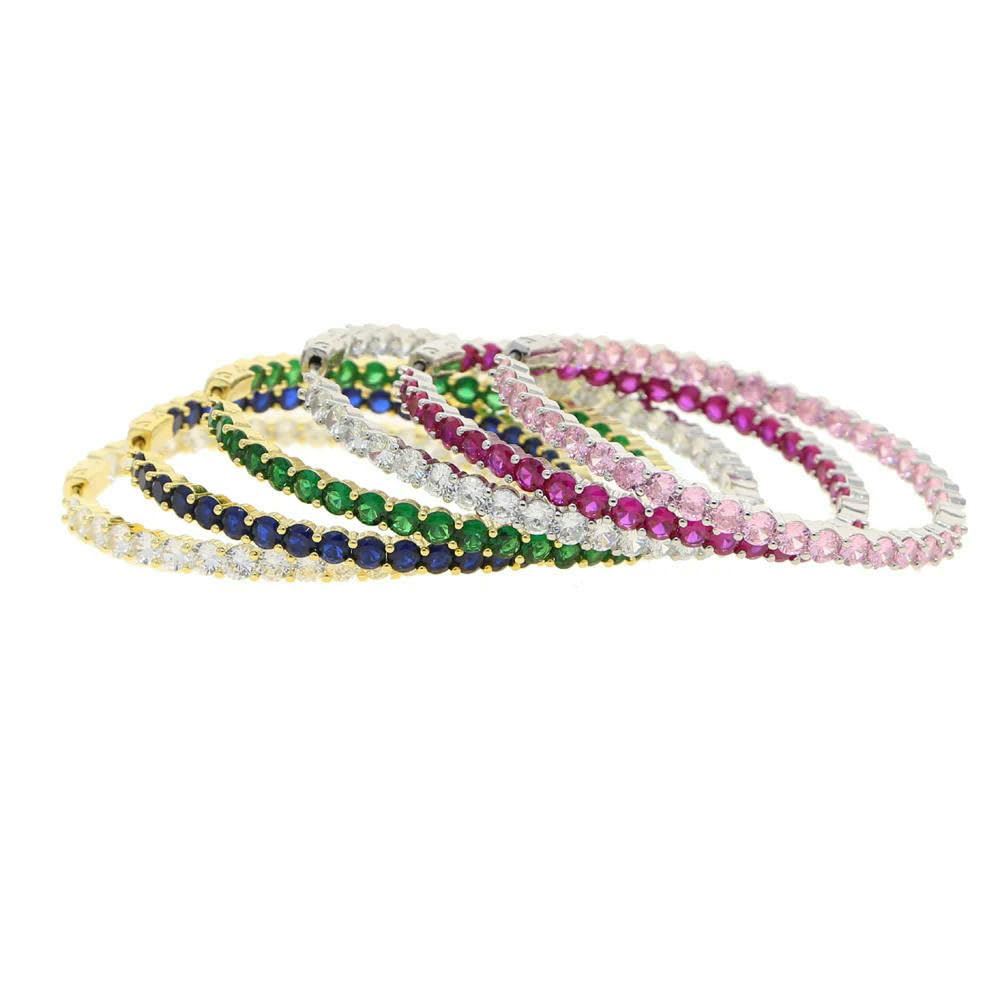 JCVBN - Pendientes de aro redondos de 5,5 cm, diseño de arco iris, joyería para mujer, aretes de hip hop grandes con diamantes de imitación