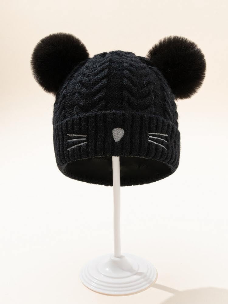 Image of Unisex Toddler Winter Hat Monkey Caps - Fleece Lined Baby Hat with Scarf Earflap Hood - Skull Caps for Kids