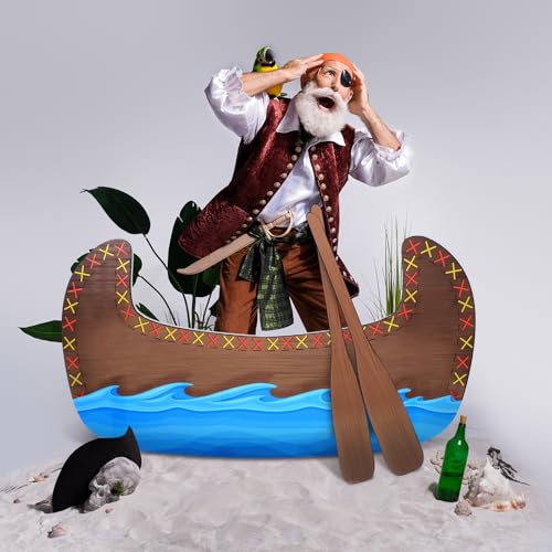 Beeveer Canoe Cardboard Cutout Stand Up Set Beach Nautical-Inspired Events Camping-Themed Canoe Photo Props Stand Up for VBS Vacation Bible School Party Supplies - Image 3