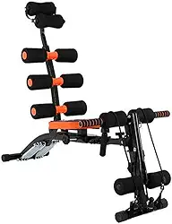 Banco de Musculação Dobrável 6 em 1 Ajustável – Aparelho Multifuncional para Abdômen, Peito, Pernas e Braços – Inclinação Regulável