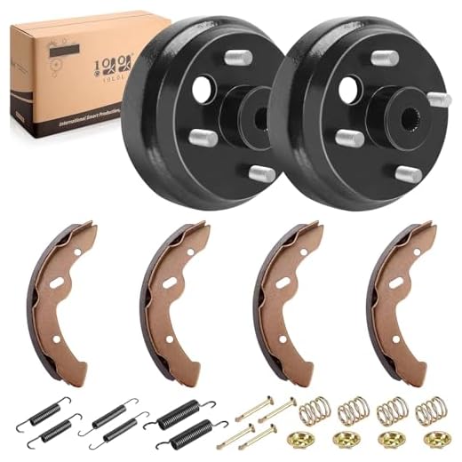 10L0L Golf Cart Brake Drums Kit-with Brake Shoes & Spring fit for Golf Cart EZGO TXT 1996-up, Replacement Brake Parts 19186G1P, 70794G01, 70795G01, 27944G01, Not Fit Gas Models
