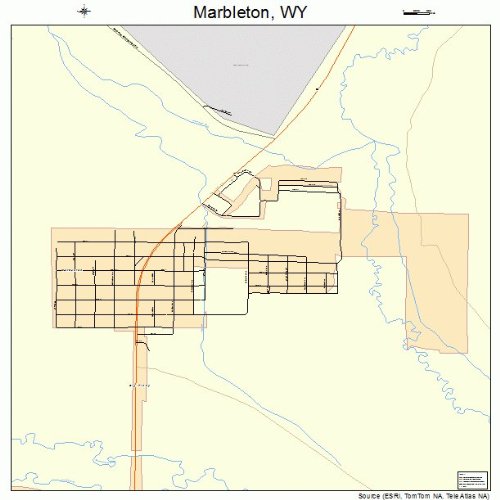 Large Street & Road Map of Marbleton, Wyoming WY Printed poster size