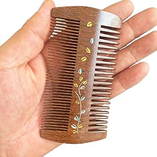 EXOTIC MYTH wooden comb Natural Anti-static Sandalwood Wooden Hair Comb with gift bag Moustache Pocket Comb EM1101
