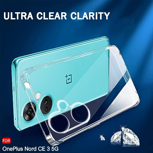 Image of TheGiftKart Back Cover Soft Case for OnePlus Nord CE 3 5G | Best Camera Protection | Inbuilt Dust Plugs & Anti-Slip Grip | Ultra Clear Slim Back Cover for OnePlus Nord CE3 5G (Silicone, Transparent)