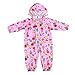 Gagacity Pioggia Completo Bambini Pioggia Cappotto Impermeabile Impermeabile in Un Unico Pezzo 75-135cm Rosa/S