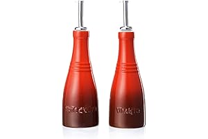 Le Creuset Stoneware Olive Oil Dispenser Set in Red