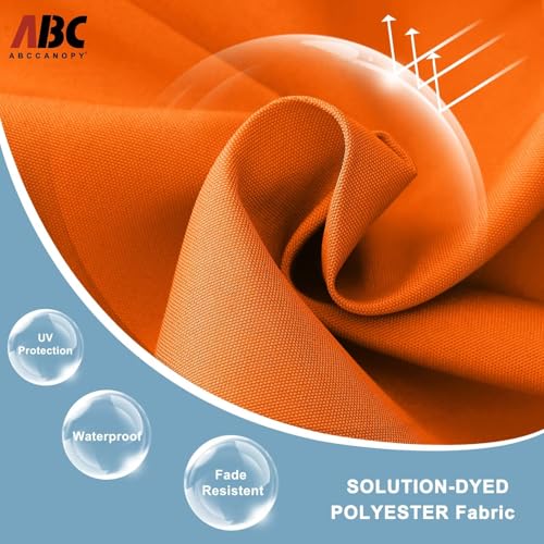 Image of ABCCANOPY Durable Solar Led Patio Umbrellas with 32LED Lights 11FT (Coral Orange)