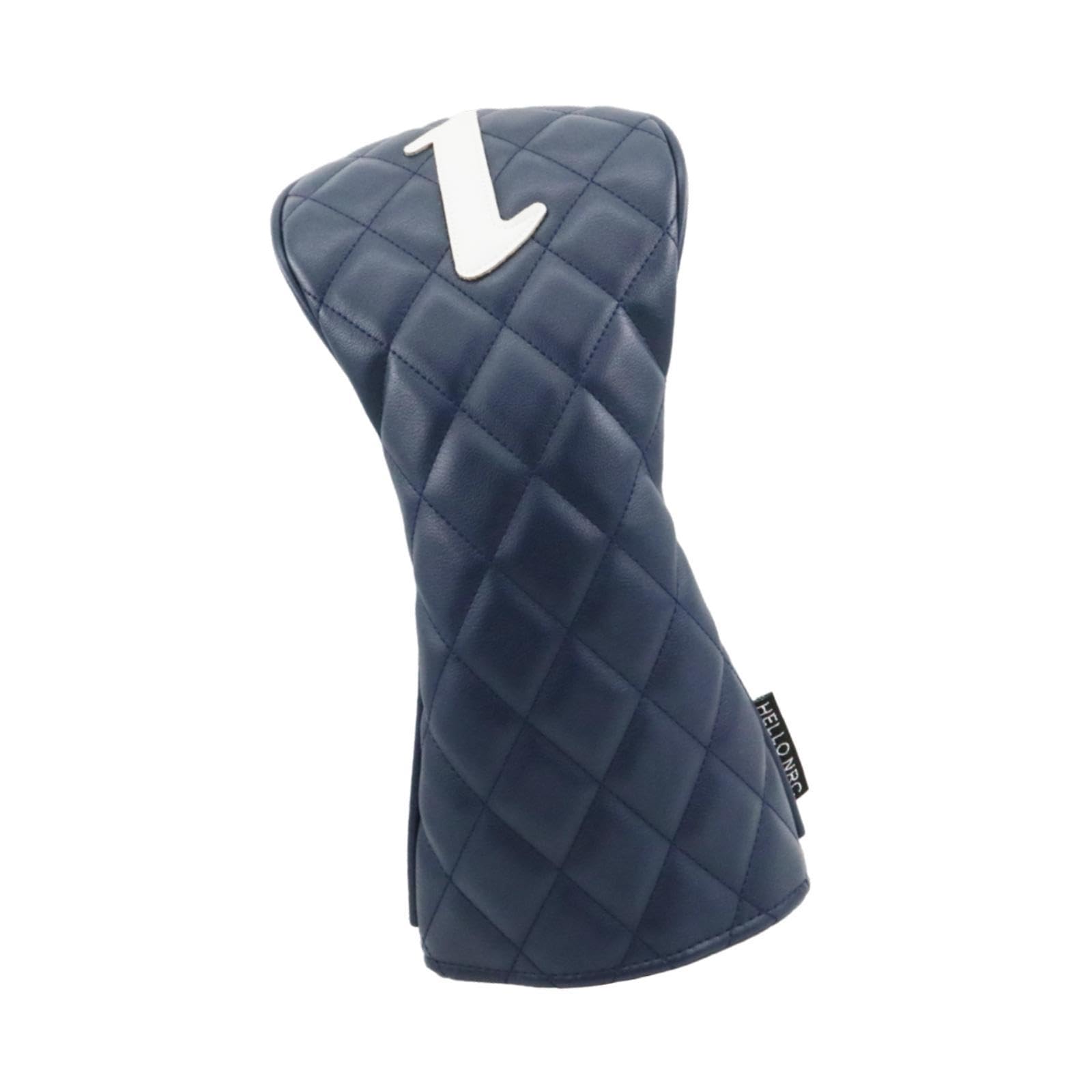 Baoblaze Golf Wood Headcover PU Leather Portable Scratchproof Golf Accessories Long Neck Wrap Golf Club Protector Golf Wood Head Cover, Navy, 1