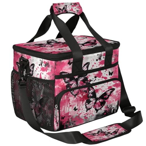 Butterfly Painting Insulated Picnic Backpack Lunch Box for Women Men Picnic Basket Tote Lunch Bag Picnic Bag Portable Lunch Bags for Picnic, Beach, Work, Trip,Office, Camp Butterflies