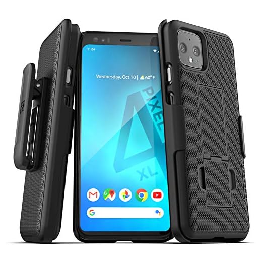 Encased Pixel 4 XL Belt Clip Case (2019 DuraClip) Ultra Slim Cover with Holster for Google Pixel 4XL (Black)