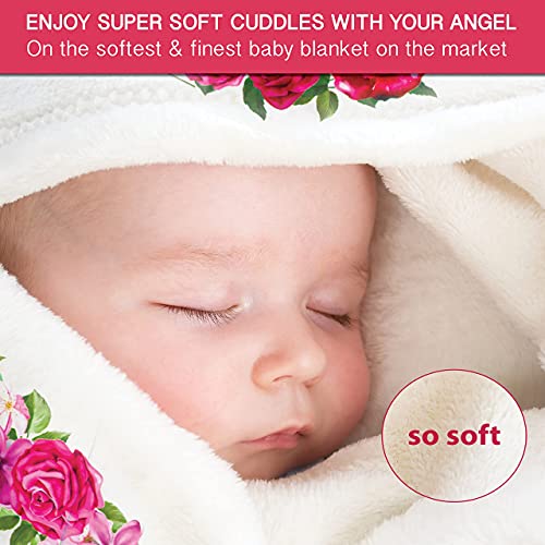 Bolino Baby Milestone Blanket for Girls Photo Prop with 2 Frames, 5 Hair Bands, Flower Design in Soft Minky Fleece… - Image 8