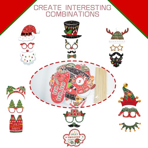 Christmas Photo Booth Props & Party Supplies - Pose Sign Kit for Adults & Kids - Xmas Props for Photoshoot & Selfies - Image 8