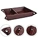 SPSHENG Valet Tray Jewelry Organizer,PU Leather Watch Box Coin Change Key Tray for Storage Coffee
