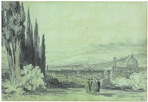 Tableau Toile Florence Duomo Edward Lear - Affiche Décoration Murale Salon 60x90