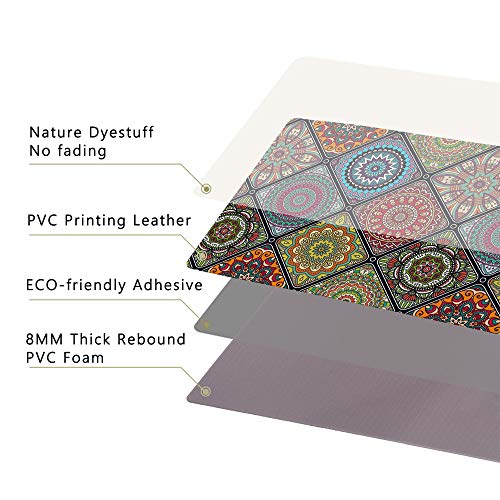 QIYI Floor Comfort Mats 2 Pieces Kitchen Rugs PVC Leather Waterproof Oil Proof Runner Rug Non Skid Standing Mat Set Anti Fatigue Doormat 17