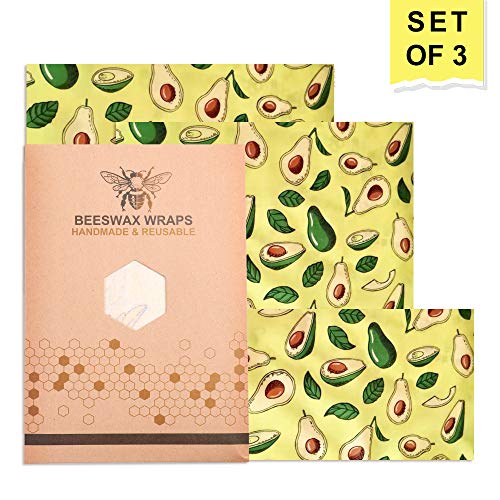 JoGoi 3PCS Bienenwachstuch Wachspapier Bio Lebensmittel Groß Konservierung Wiederverwendbar Verpackung Frust natürlich Baumwolle