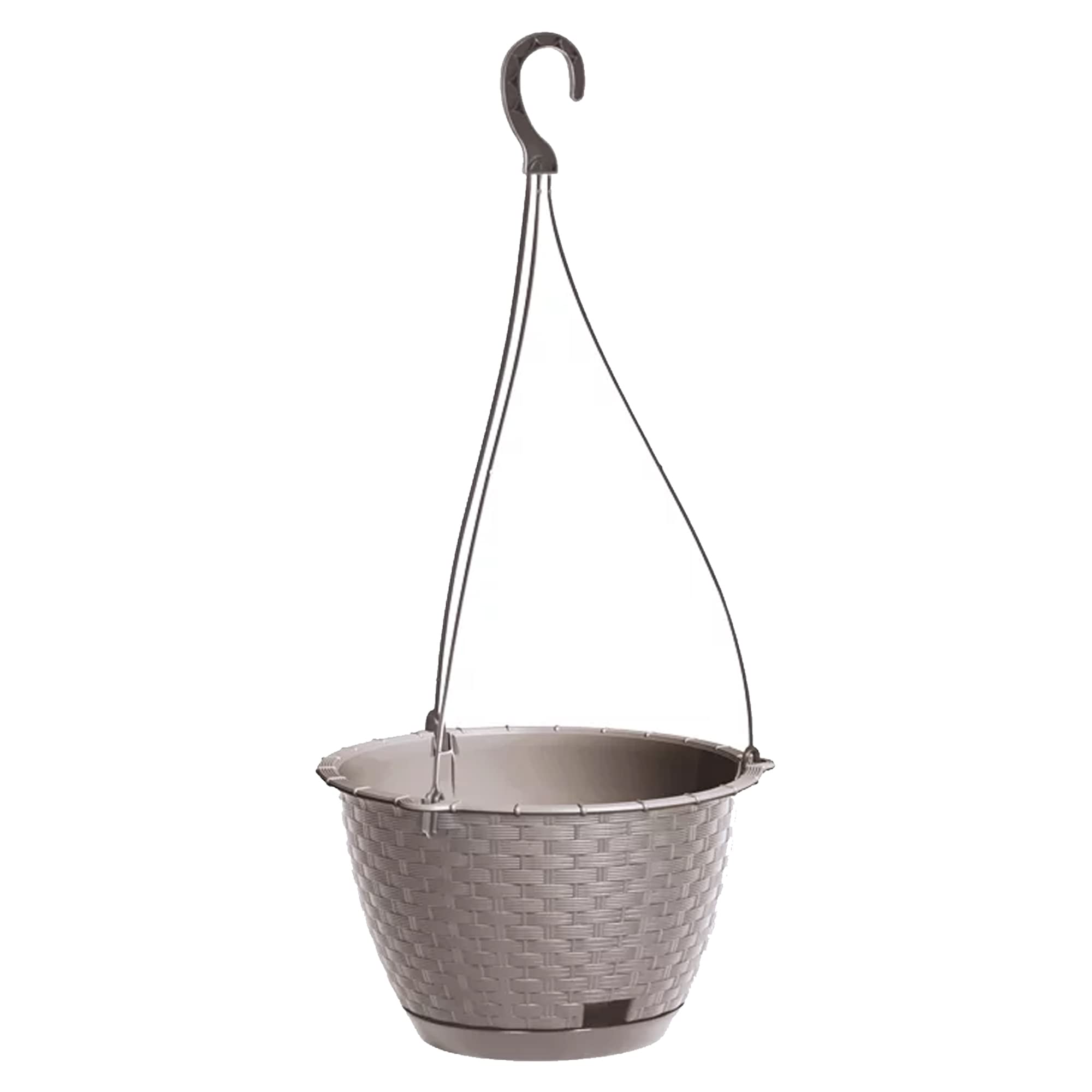 Ratolla Hänge-Blumentopf | 3,4 Liter | Rattan-Optik In Mocca | Mit Untersetzer | Für Innen & Außen