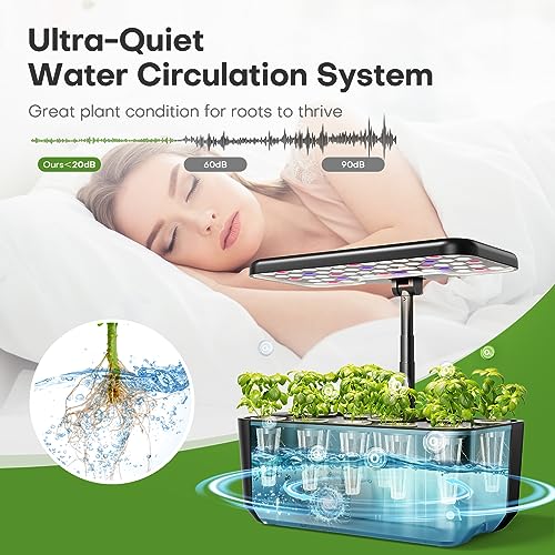 Ahopegarden INDOOR GARDEN HYDROPONIC GROWING SYSTEM Indoor Garden Hydroponics Growing System: 10 Pods Plant Germination Kit Aeroponic Vegetable Growth Lamp Countertop thumb #5