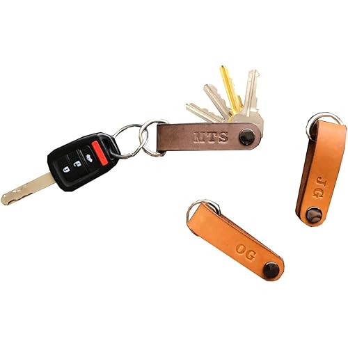 Compact Leather Key Holder, Switch Blade Style, Holds Up to 6 Keys, Full Grain Leather, Minimalistic Design