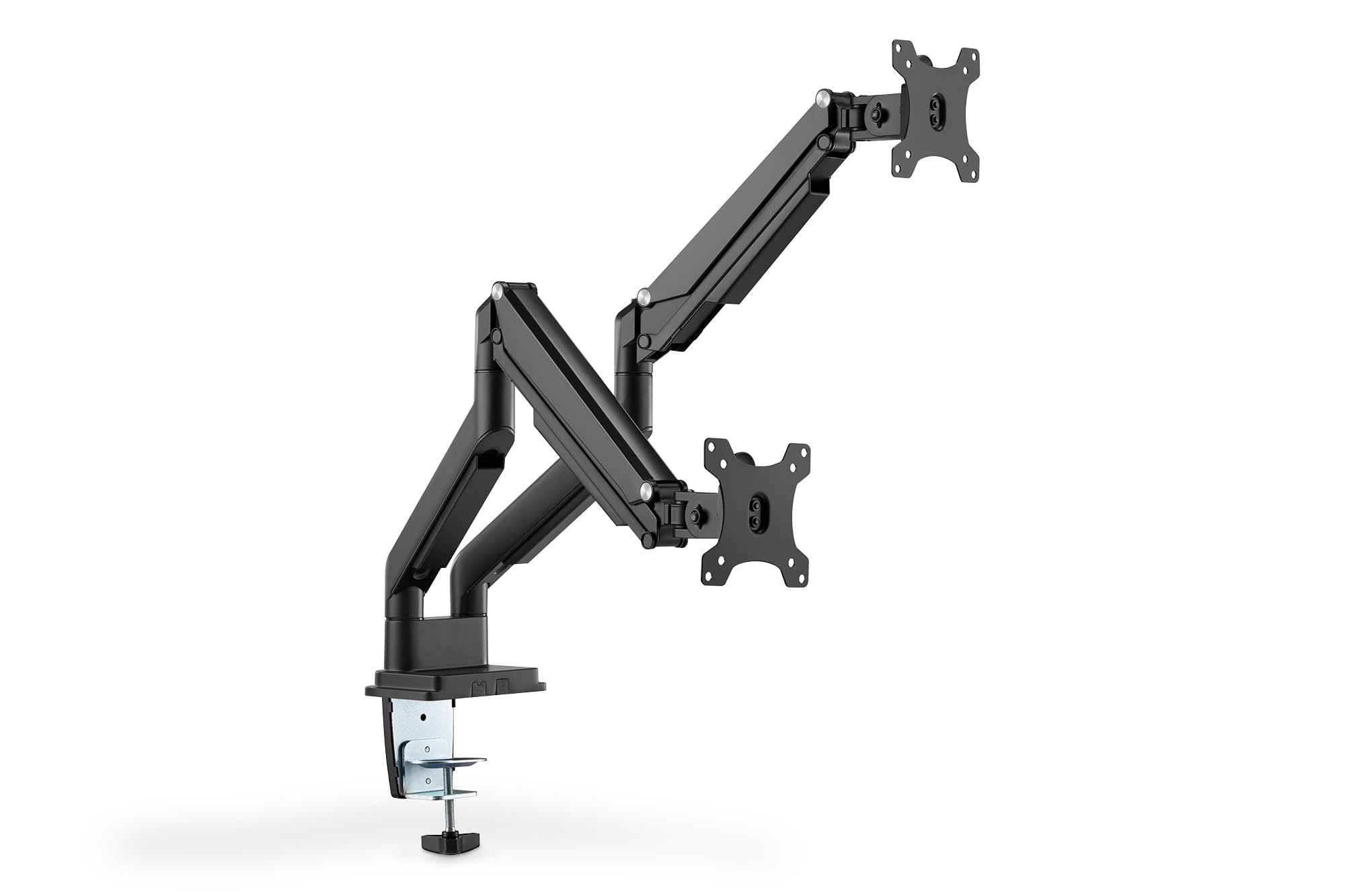 DIGITUS Universal Dual Monitorhalter mit Gasdruckfeder und Klemmbefestigung Schwarz