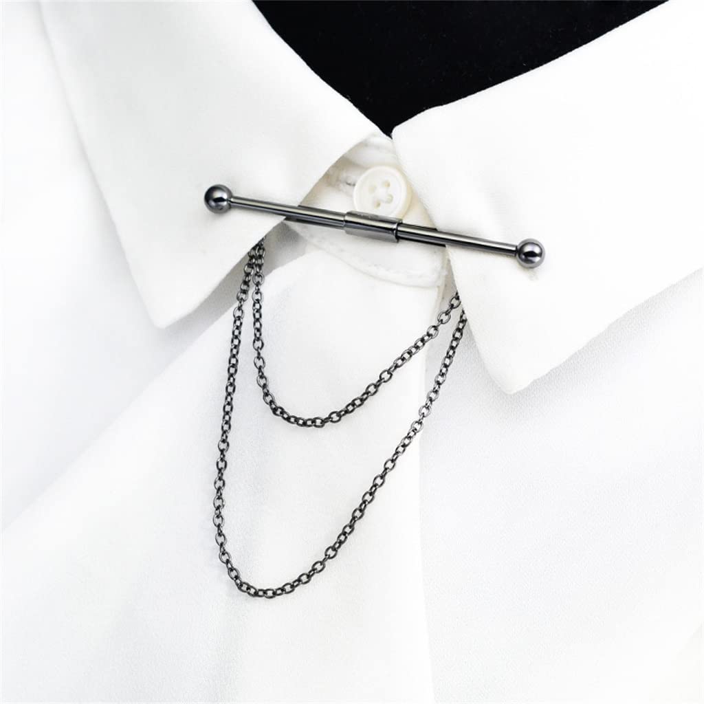 Camisa Collar Stay Pins Broche Cadena de metal Borla Corbata francesa Pin Bufanda Hebilla Clip Suave Hombres Masculinos