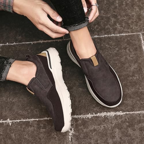 Men's Leather Slip On Casual Loafers Comfortable Breathable Driving Office Dress Shoes Daily Lightweight Non-Slip Walking Shoes2