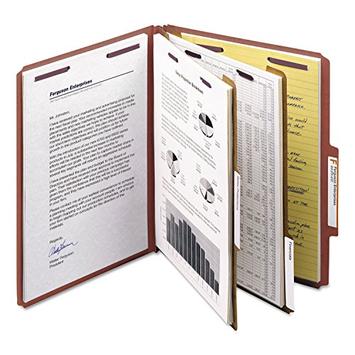 image for Smead Pressboard Classification File Folder with SafeSHIELD Fasteners,