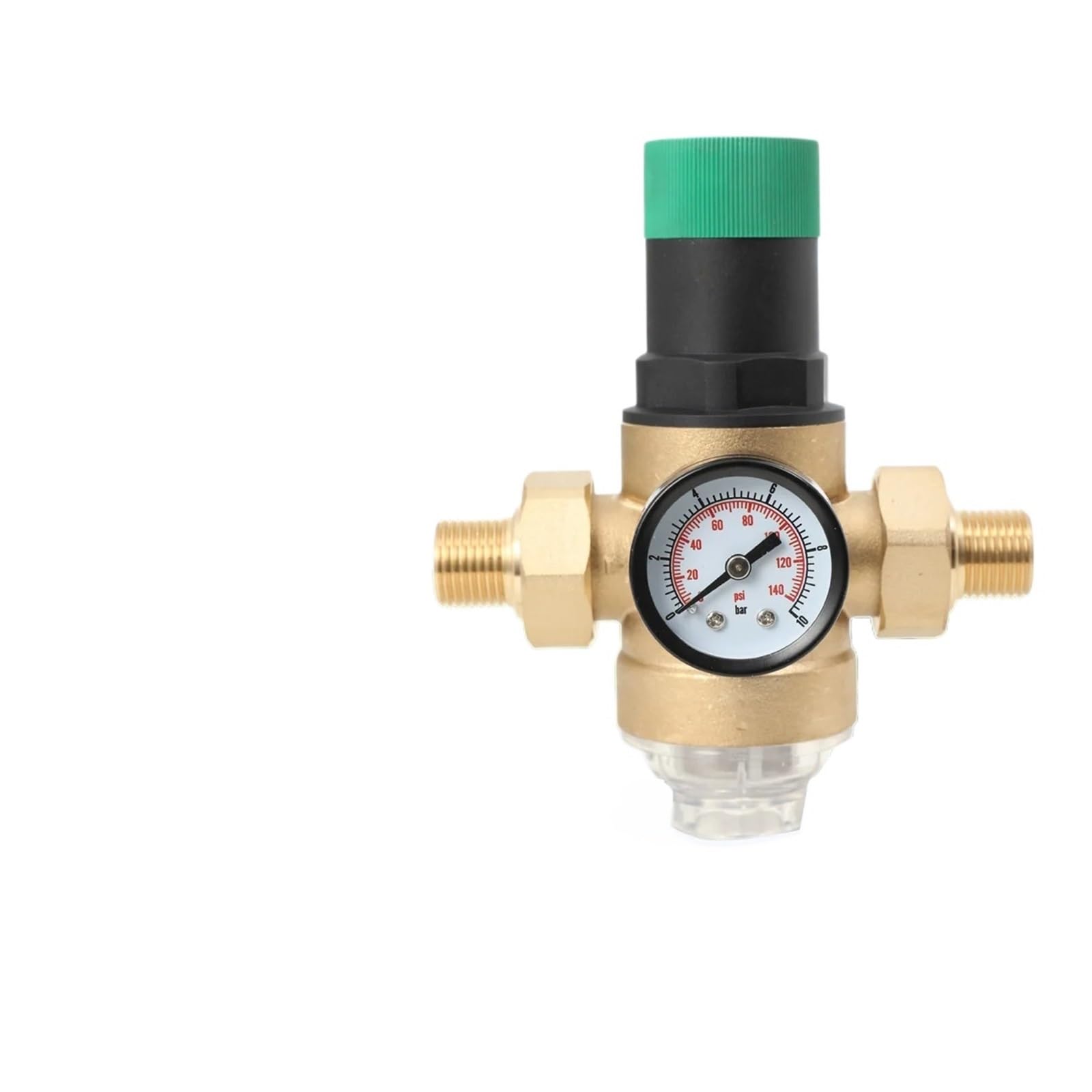 LNHHG Water Pressure Reducer DN15/DN25 Regulating Valve Brass Reducing With Gauge Mesh Filter(DN25)