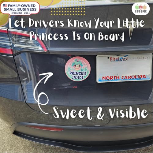 Image of TOTOMO Baby on Board Sticker for Car | Princess Inside Mermaid Sticker - Cute Ocean-Themed Car Decal, Durable Vinyl Safety Sign for Window, Bumper, or Nursery Door - Peel-and-Stick