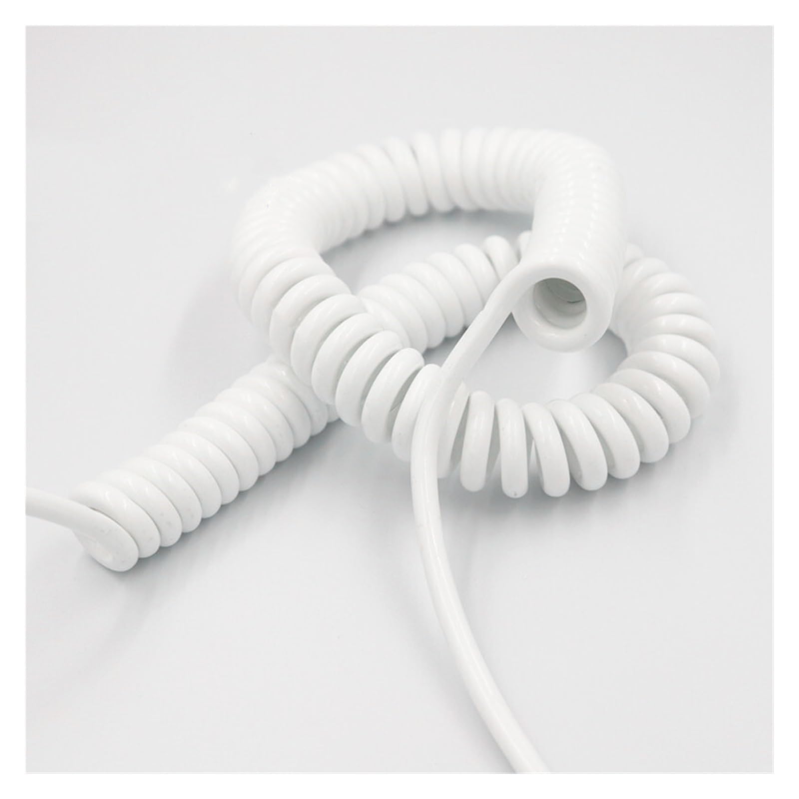 Cavo elettrico a spirale estensibile con cavo a molla a spirale a 8 nuclei | Cavo a molla bianco Filo 8 nuclei 26 AWG 0,15 mm² Stretch 1-10 metri Cavo telescopico a spirale(Stretch 6 meter)