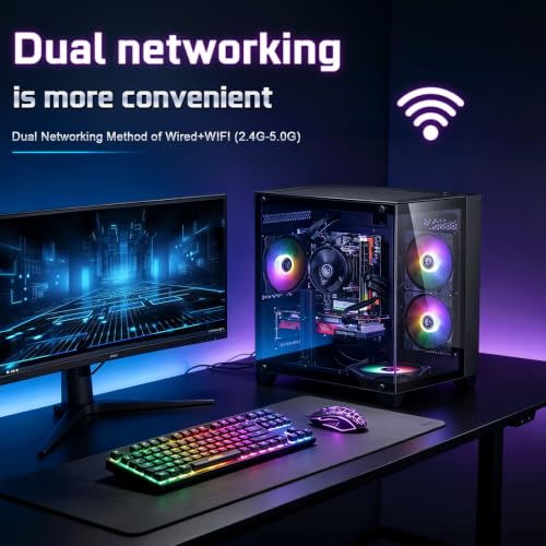 Image of Prebuilt Gaming PC Desktop,AMD Ryzen R3 Business Office Tower Computers PC | RX590 8G Graphics Card, 16GB RAM and 512GB SSD, WiFi, Win11 Home, Suitable for Study,transaction,Entertainment,Gaming, etc.