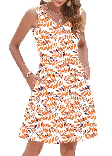 Image of AUSELILY Womens Summer Dresses 2026 Casual Sleeveless Sundress Beach Vacation Flowy Tiered Short Dresses with Pockets