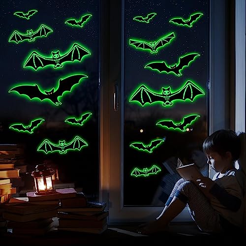 3 hojas de calcomanías luminosas de Halloween miniatura 6