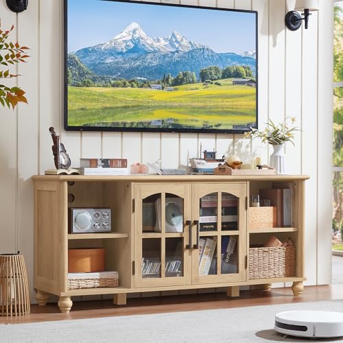 Image of RWYHG Farmhouse TV Stand for 60 in TV, Entertainment Center for Living Room
