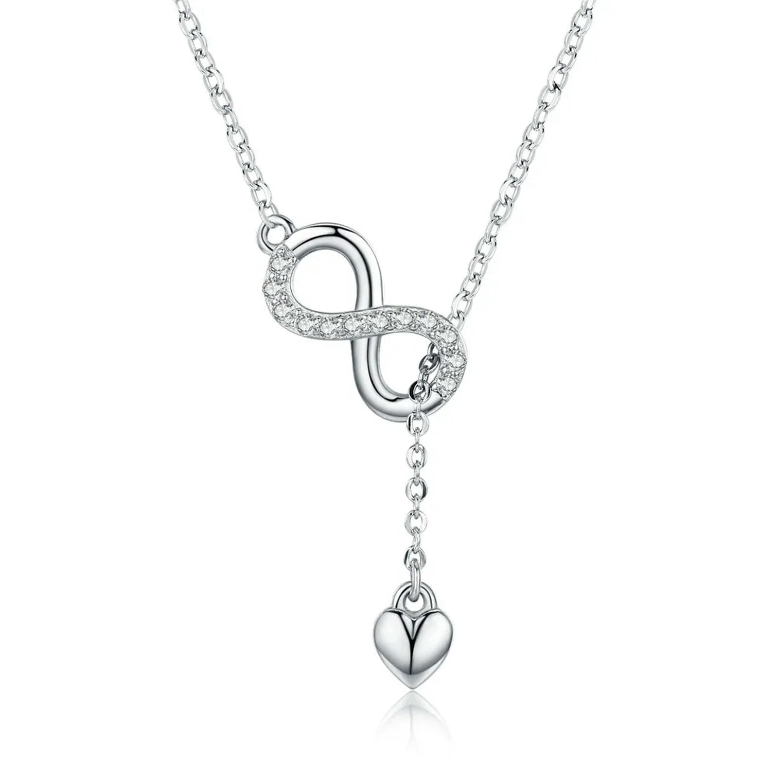 YXWYXWA 925 Sterling Silber Infinity Anhänger Halsketten für Immer lieben Halskette für Frauen Geschenk feinen Schmuck
