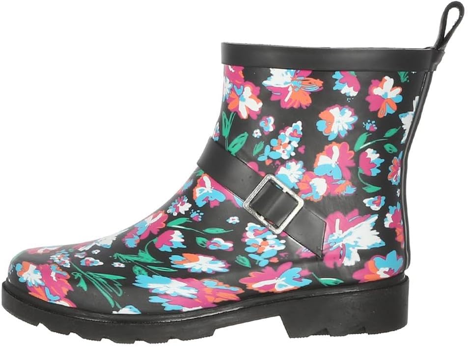 Capelli New York Ladies Short Sporty Rubber Rain Boots Black 6