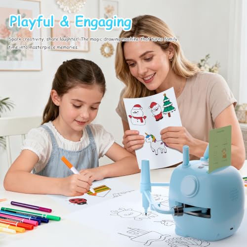 Drawing Robot for Kids with 192 Cards, Learning Machine Toy for Boys Girls