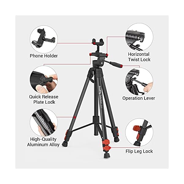 SmallRig Selection Kamera Stativ, Reisestativ für Smartphone DSLR, Leichtes Kamera-Dreibeinstativ mit Bluetooth… – Bild 8