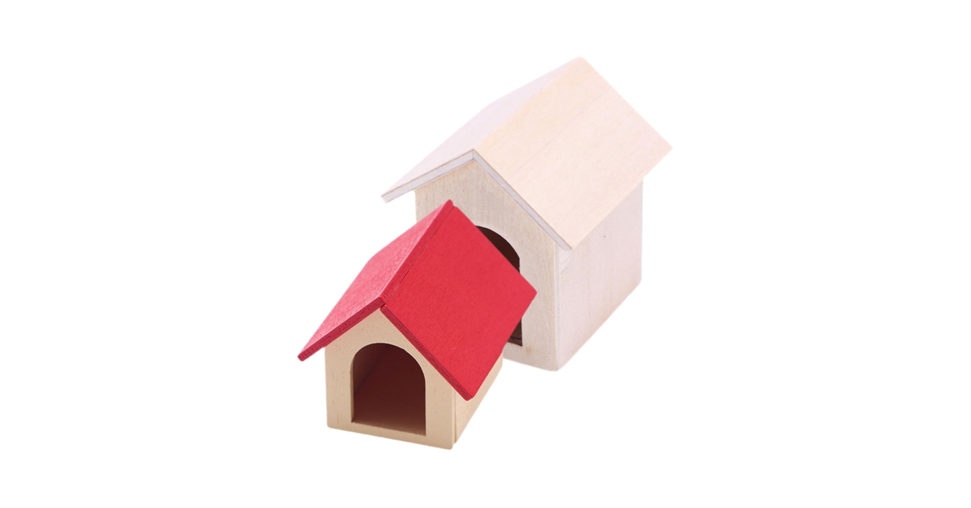 犬小屋　ミニチュア Amazon | VICASKY 2個ミニチュアドールハウス用 木製犬小屋