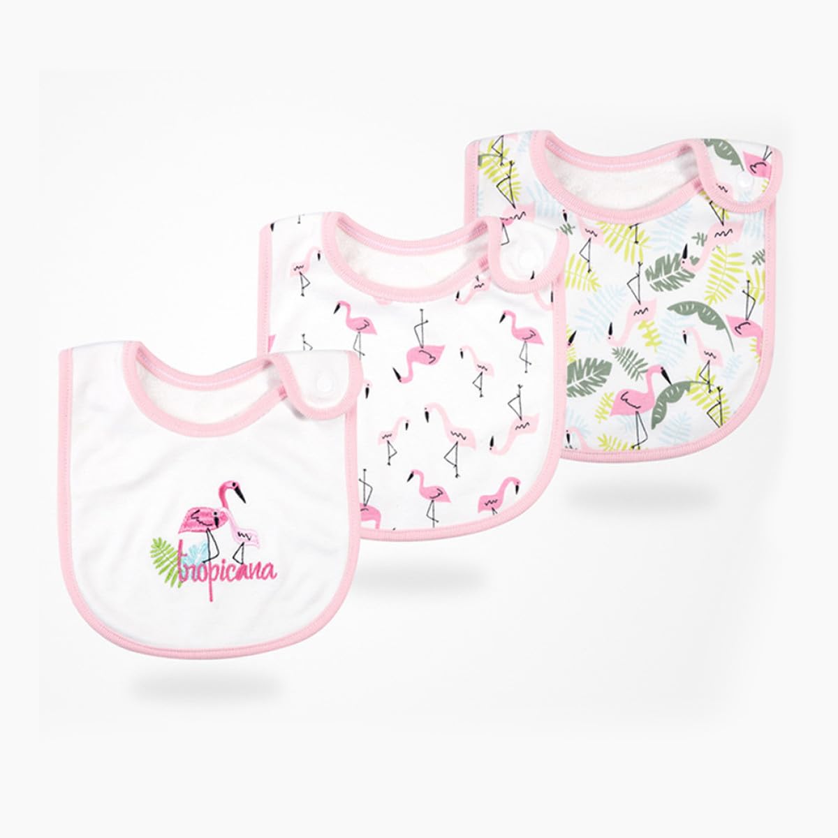 TOYANDONA 3er-sets Baby-lätzchen Zum Mittagessen Speicheltuch Für Neugeborene Flamingo-print Leicht Zu Reinigen Für Kleinkinder 3 Stück X 3