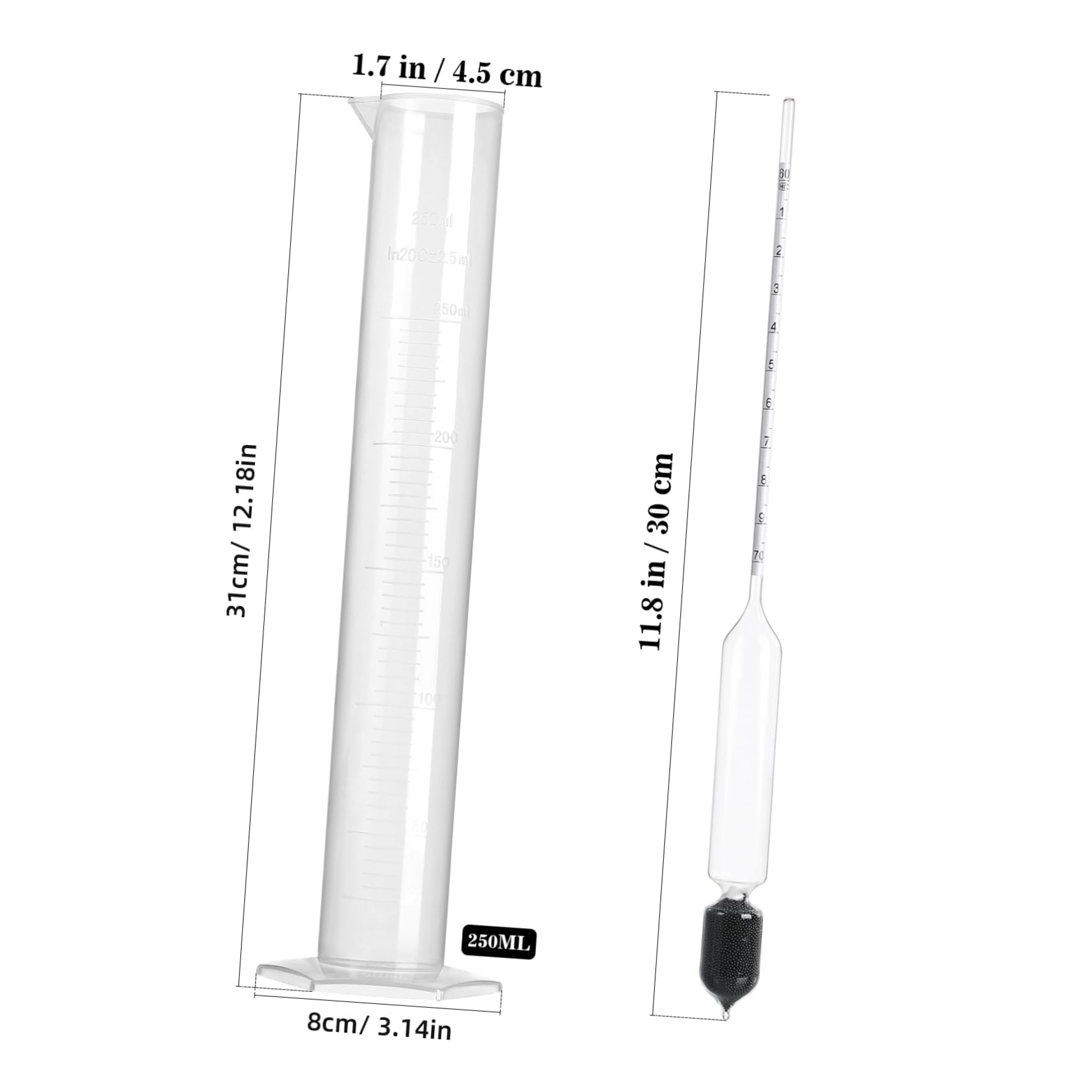 COLLBATH Convenient Maple Syrup Hydrometer 66°f Sugar Density Meter for Home/Commercial Use