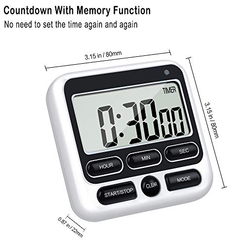 4-in-1 Digital Timer with Count Up/Down, Clock & Alarm, Ring & Silent Modes - Image 5