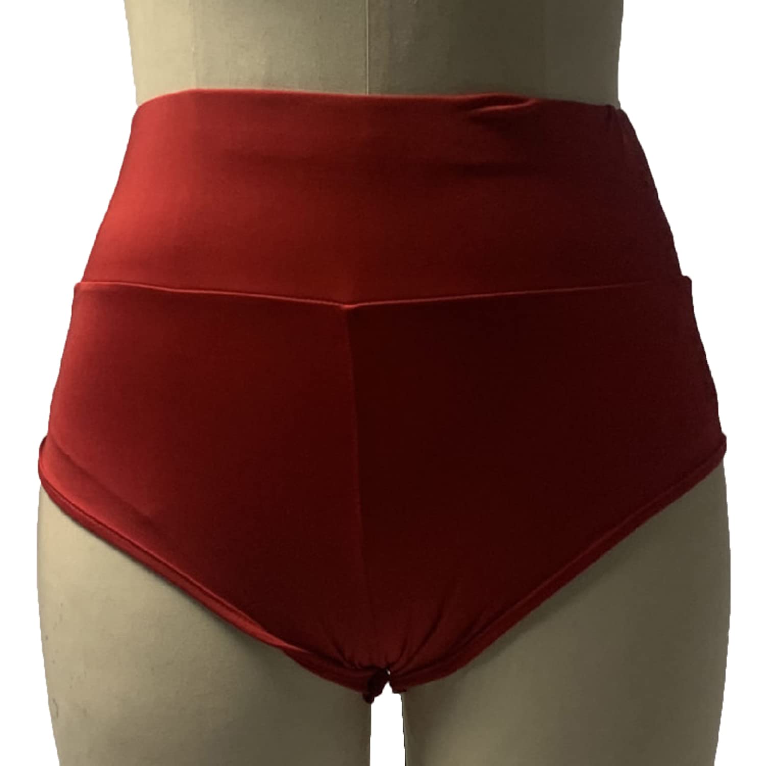 JJEUWE Women's Mini Hot Yoga Booty Shorts Active Running Gym Shorts Briefs Red Large