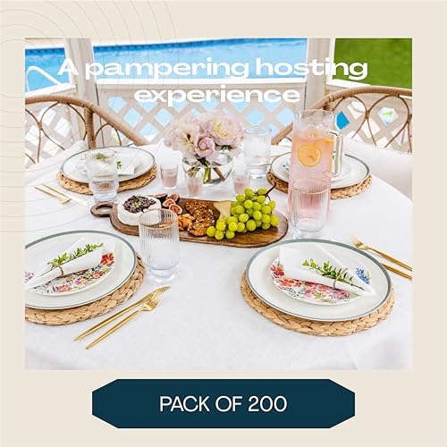 Image of 400-Pack Disposable Guest Towel Paper Napkin - Disposable Cloth-Like Guest Towels - Soft And Absorbent Tissue Paper For Kitchen, Bathroom, Party, Wedding, Or Event