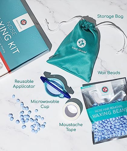 Medi Grade Nose Hair Removal Kit for Men and Women with Reusable Wax Stick, 1.76 oz - Eco-friendly Set for Removing Unsightly, Itchy Nose Hairs Includes Beads, Tape and Bag - Image 3