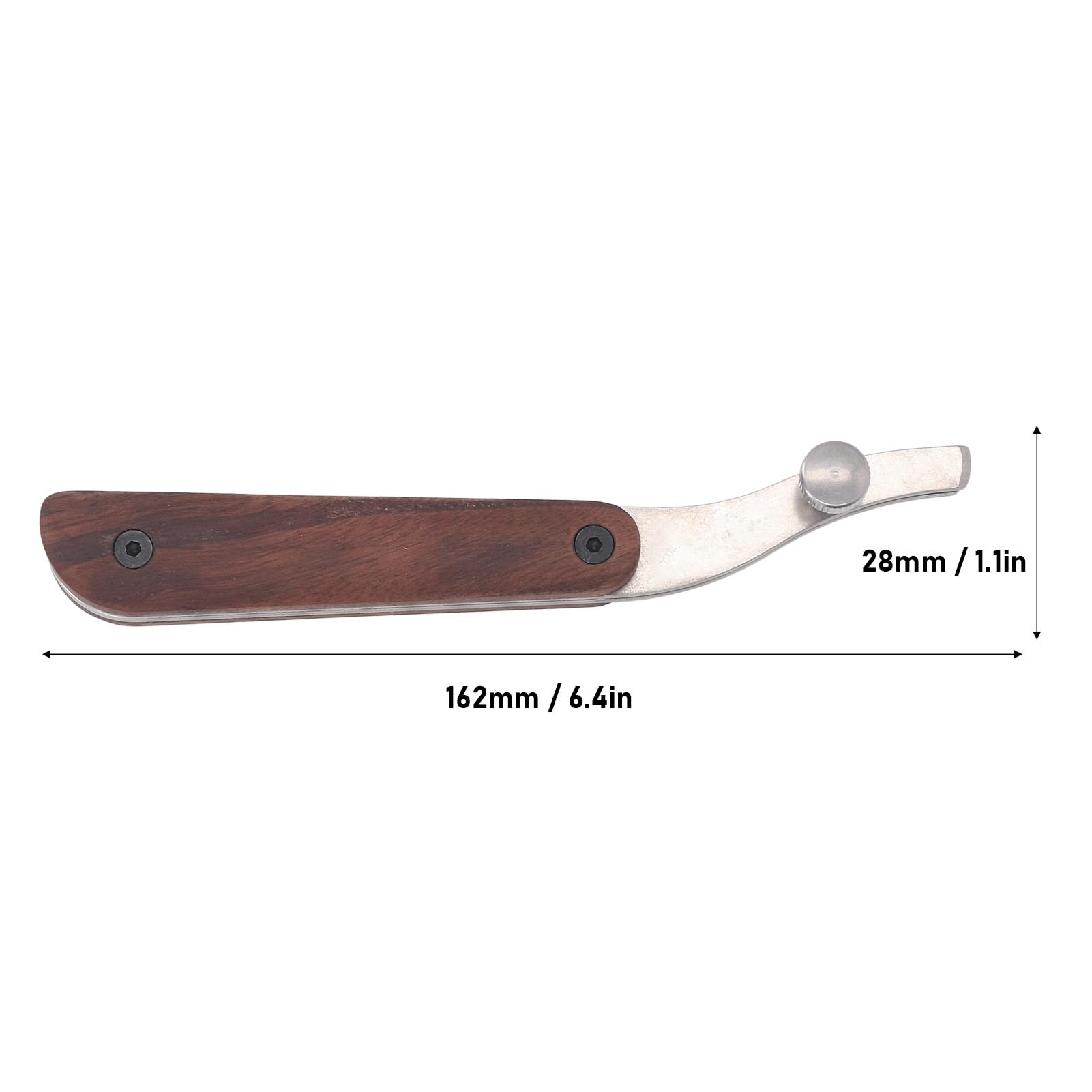 Creaser para bordes de cuero, herramienta de doblado de bordes de cuero, herramienta de costura de cuero de alta calidad, acero inoxidable 304, con elegante mango de madera, ideal para