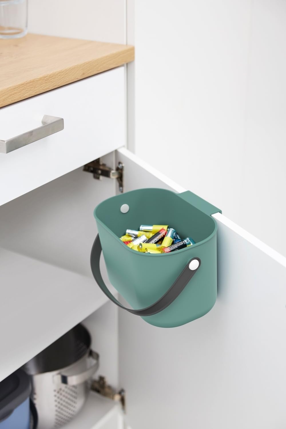 Rotho Albula - Pattumiera biologica con coperchio, 3,2 l, per cucina