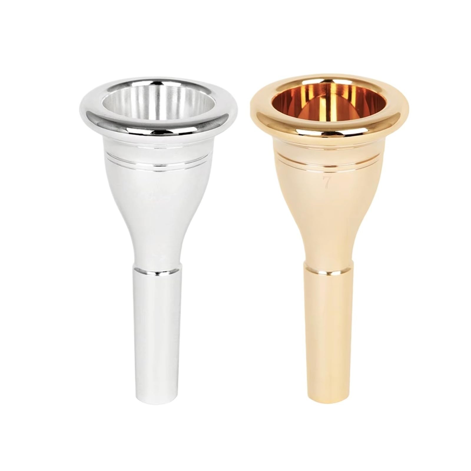 Nr. 7 Tuba Mundstück Messing Trompete 13,3 mm großes Horn Instrument Teile Zubehör(Gold)